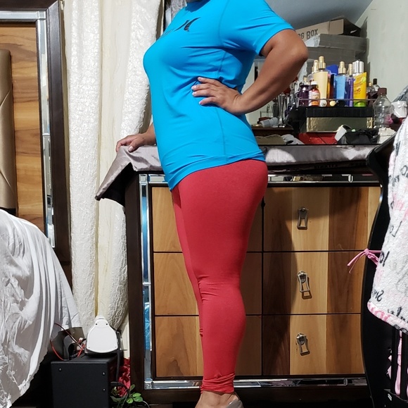 leggings color red active sports pants size Mediu - Picture 5 of 6